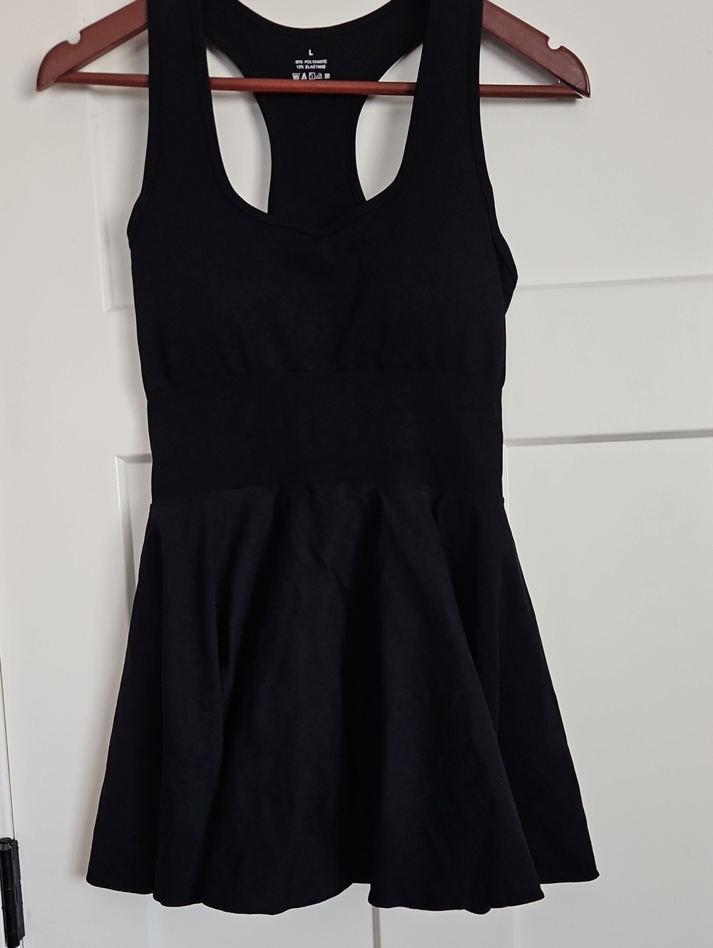 Women's Athletic Dress Built In Shorts Pocket Black Size L